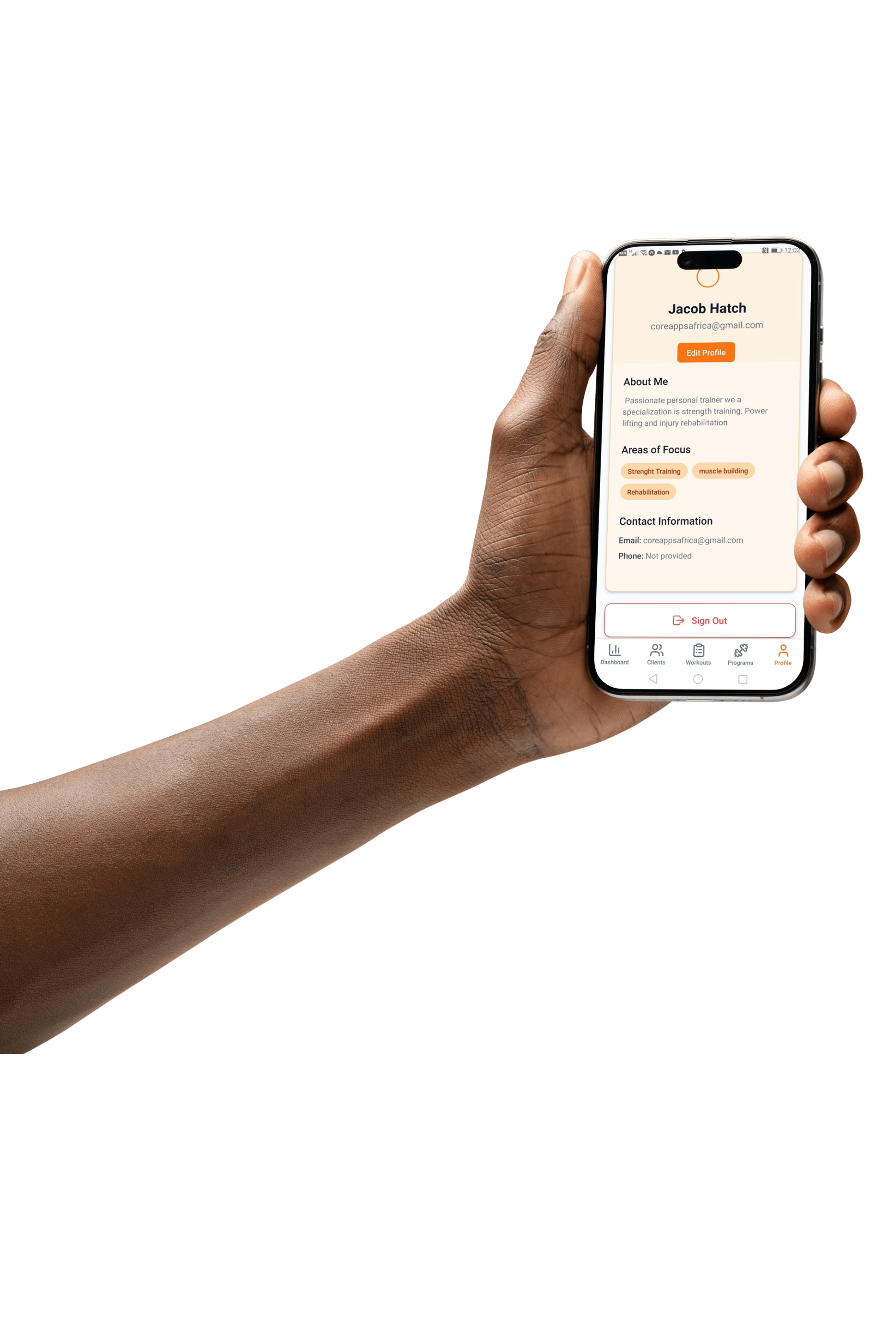 Trainer profile setup interface